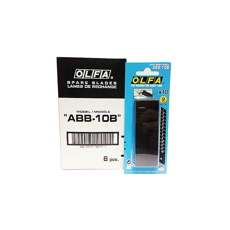 Лезвия OLFA сегментированные BLACK MAX серии OL-ABB-10B, 10 штук в упаковке.